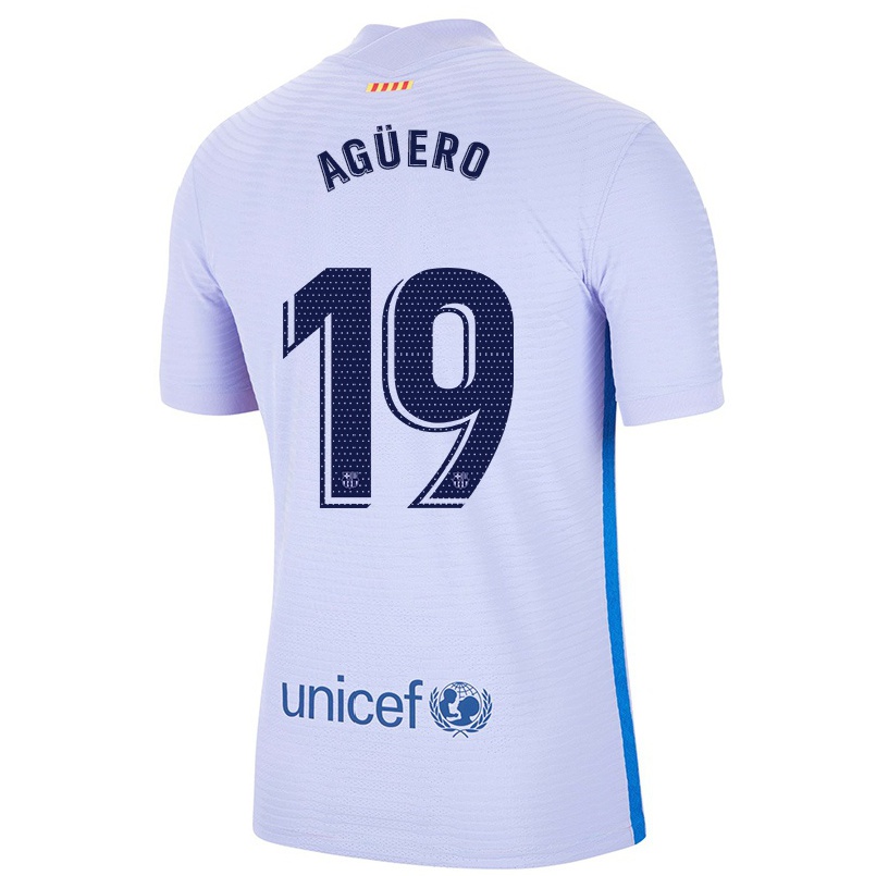 Hombre Fútbol Camiseta Sergio Aguero #19 Violetaa Claro 2ª Equipación 2021/22 La Camisa Chile