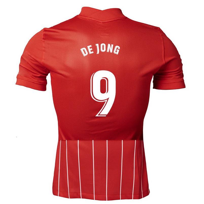 Hombre Fútbol Camiseta Luuk De Jong #9 Rojo Oscuro 2ª Equipación 2021/22 La Camisa Chile
