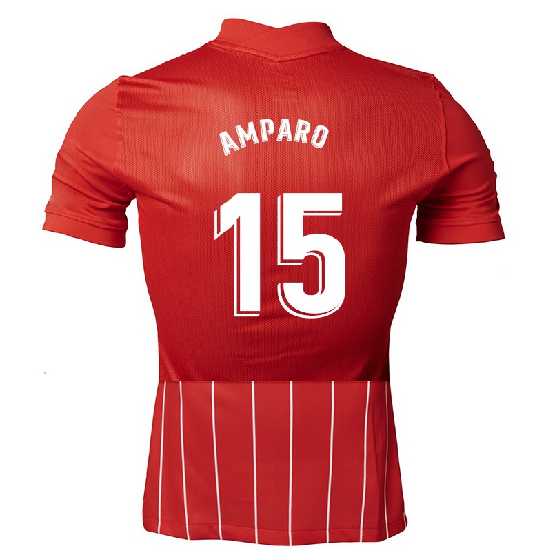 Hombre Fútbol Camiseta Amparo #15 Rojo Oscuro 2ª Equipación 2021/22 La Camisa Chile