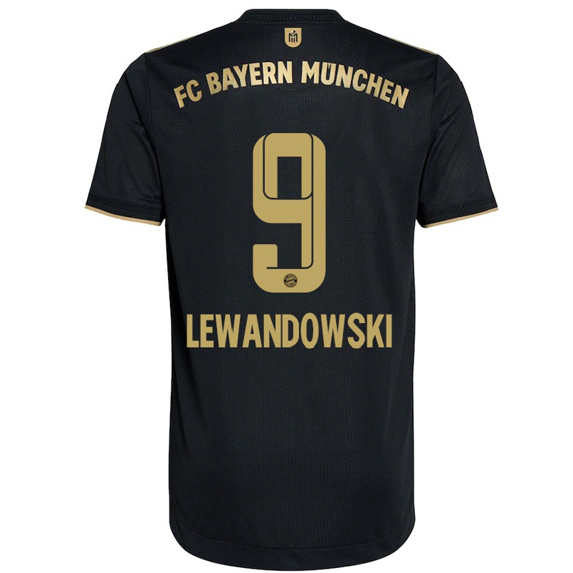 Hombre Fútbol Camiseta Robert Lewandowski #9 Negro 2ª Equipación 2021/22 La Camisa Chile