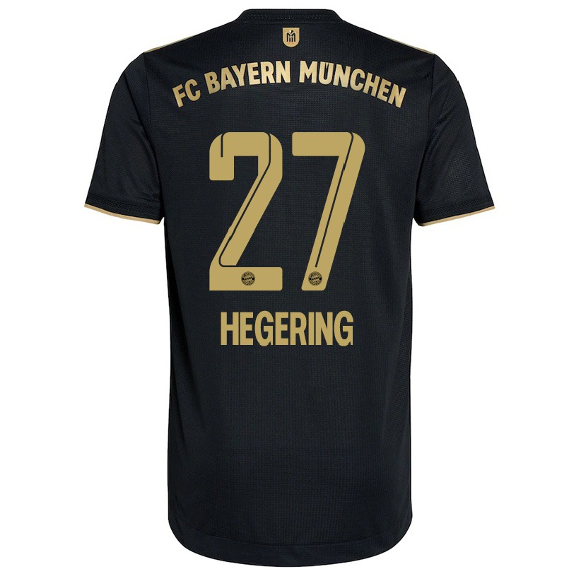 Hombre Fútbol Camiseta Marina Hegering #27 Negro 2ª Equipación 2021/22 La Camisa Chile