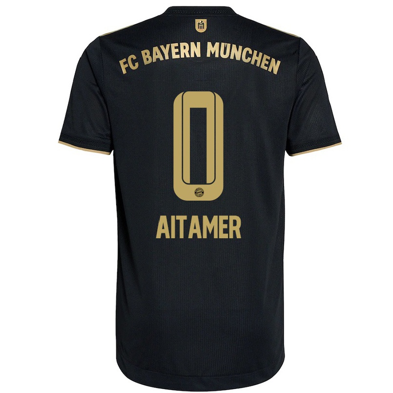 Hombre Fútbol Camiseta Younes Aitamer #0 Negro 2ª Equipación 2021/22 La Camisa Chile