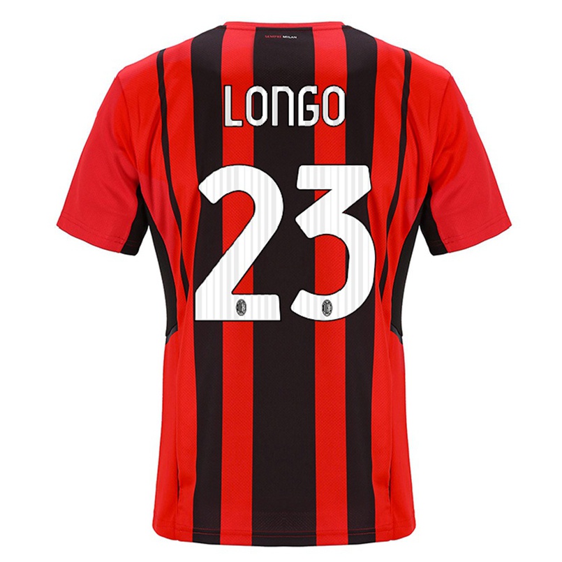 Hombre Fútbol Camiseta Miriam Longo #23 Negro Rojo 1ª Equipación 2021/22 La Camisa Chile