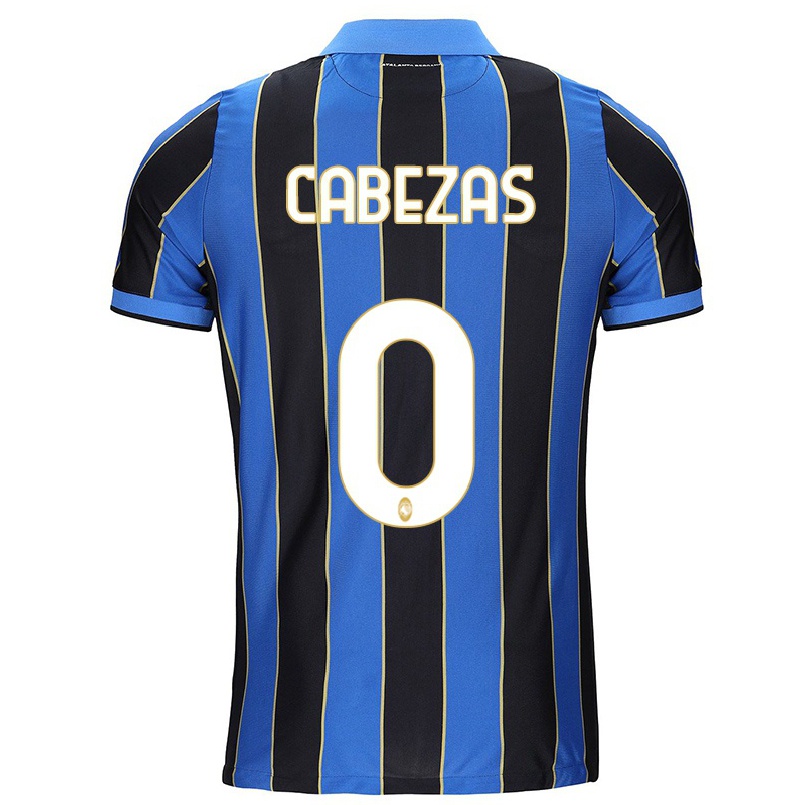 Hombre Fútbol Camiseta Bryan Cabezas #0 Azul Negro 1ª Equipación 2021/22 La Camisa Chile