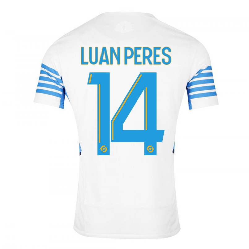 Hombre Fútbol Camiseta Luan Peres #14 Blanco 1ª Equipación 2021/22 La Camisa Chile