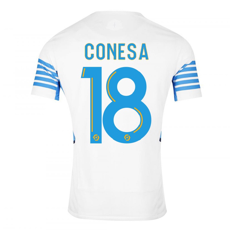 Hombre Fútbol Camiseta Anna Conesa #18 Blanco 1ª Equipación 2021/22 La Camisa Chile
