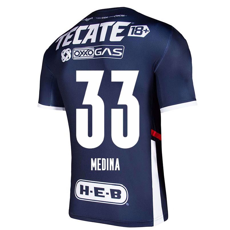 Hombre Fútbol Camiseta Stefan Medina #33 Azul Marino 1ª Equipación 2021/22 La Camisa Chile
