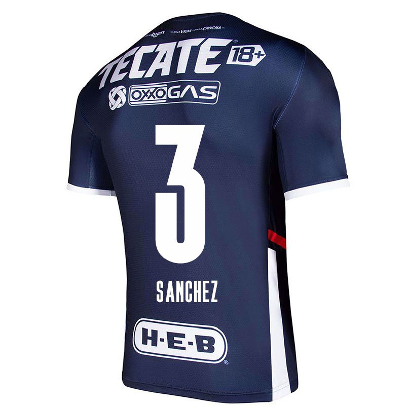 Hombre Fútbol Camiseta Andrea Sanchez #3 Azul Marino 1ª Equipación 2021/22 La Camisa Chile