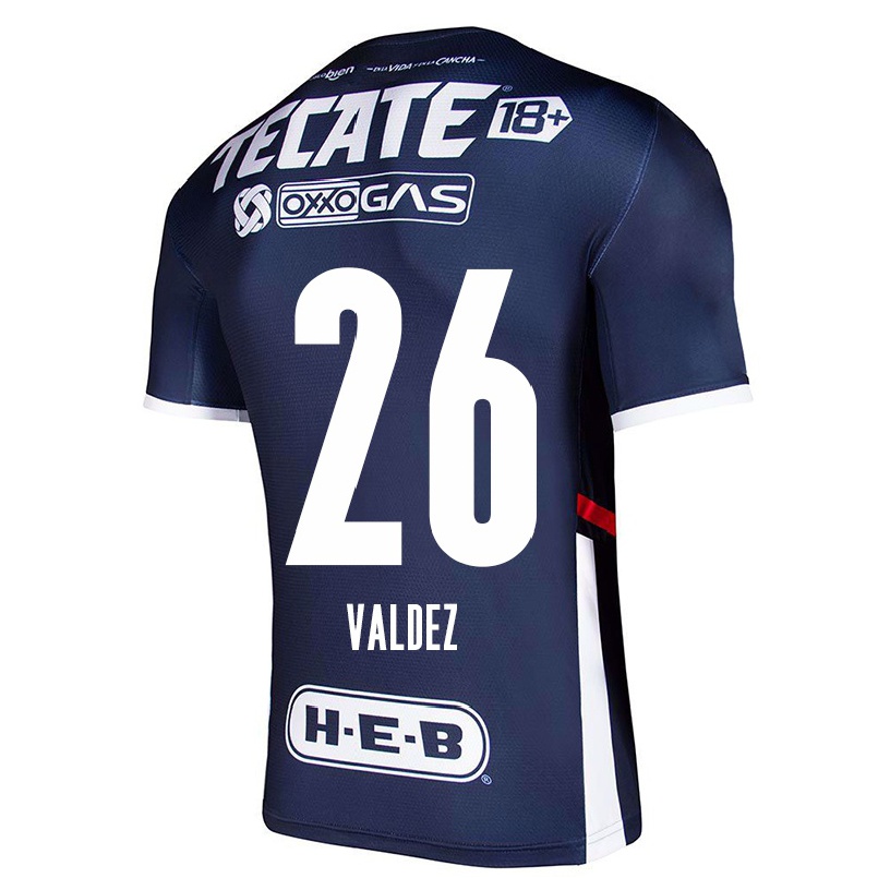 Hombre Fútbol Camiseta Valeria Valdez #26 Azul Marino 1ª Equipación 2021/22 La Camisa Chile