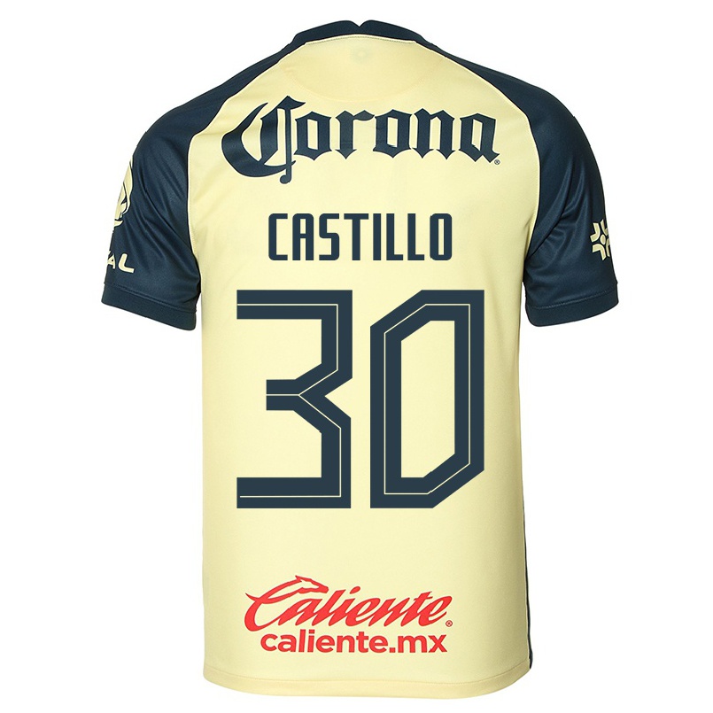 Hombre Fútbol Camiseta Nicolas Castillo #30 Amarillo 1ª Equipación 2021/22 La Camisa Chile