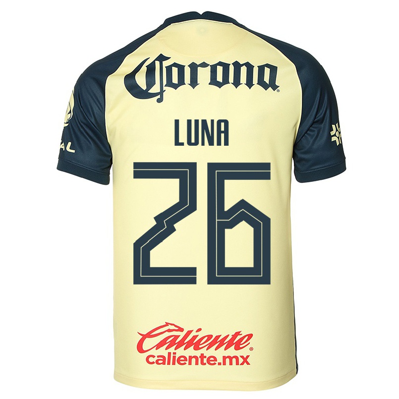 Hombre Fútbol Camiseta Karen Luna #26 Amarillo 1ª Equipación 2021/22 La Camisa Chile