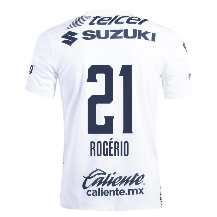 Hombre Fútbol Camiseta Rogerio #21 Blanco 1ª Equipación 2021/22 La Camisa Chile
