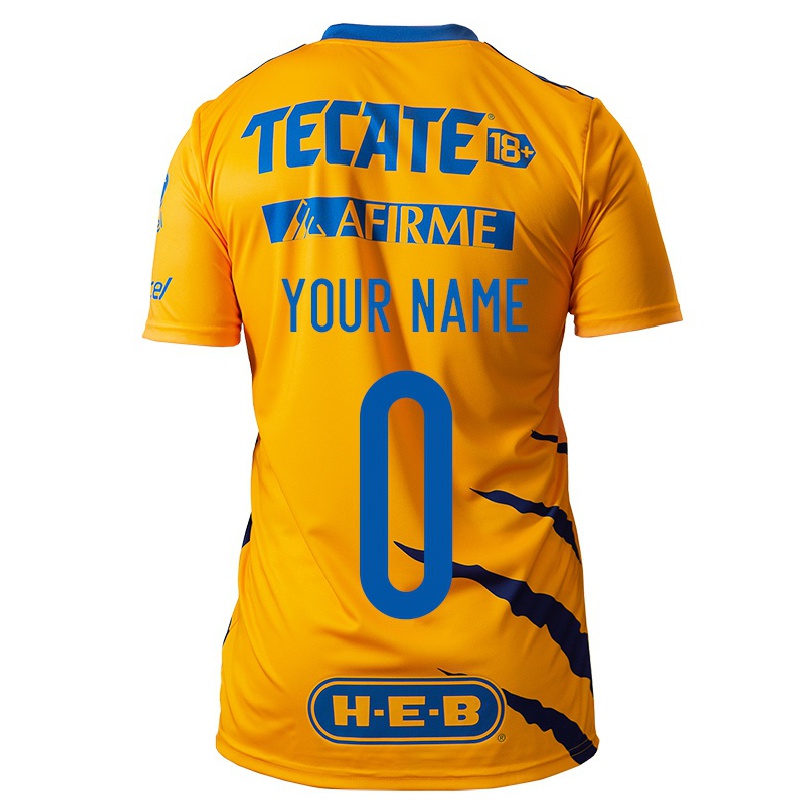 Hombre Fútbol Camiseta Tu Nombre #0 Amarillo 1ª Equipación 2021/22 La Camisa Chile