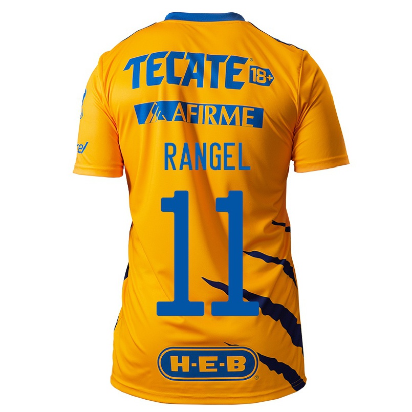 Hombre Fútbol Camiseta Nayeli Rangel #11 Amarillo 1ª Equipación 2021/22 La Camisa Chile