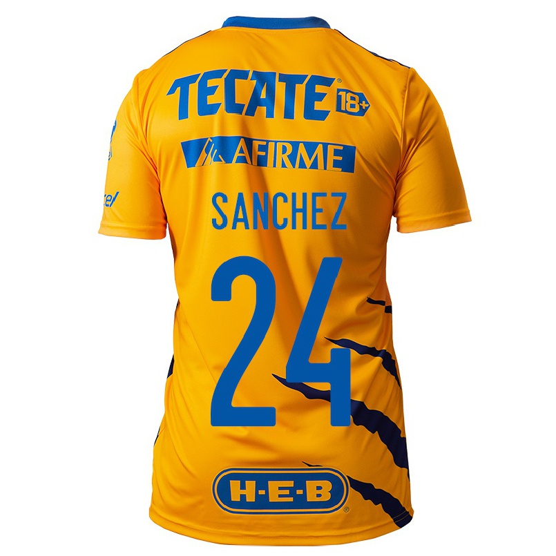 Hombre Fútbol Camiseta Maria Sanchez #24 Amarillo 1ª Equipación 2021/22 La Camisa Chile