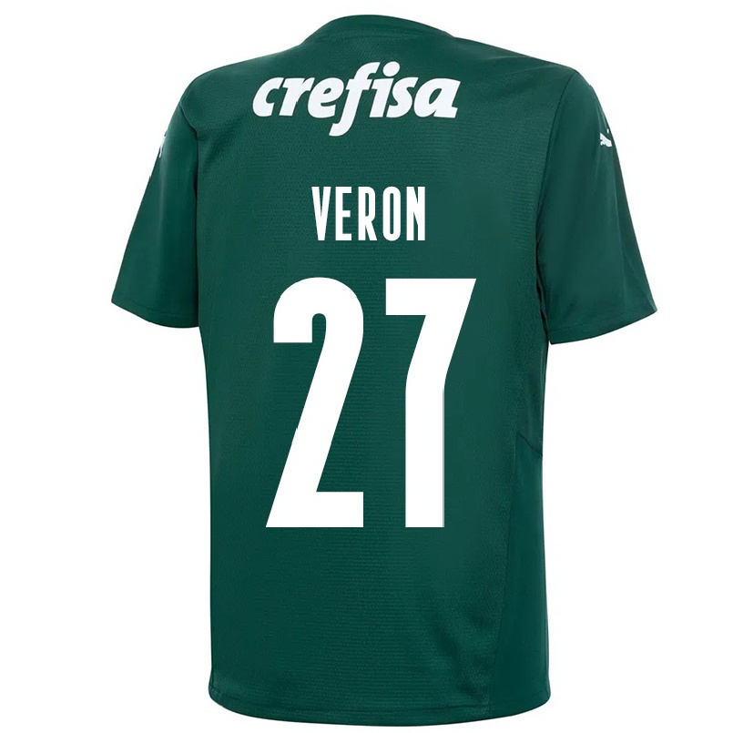 Hombre Fútbol Camiseta Gabriel Veron #27 Verde Oscuro 1ª Equipación 2021/22 La Camisa Chile
