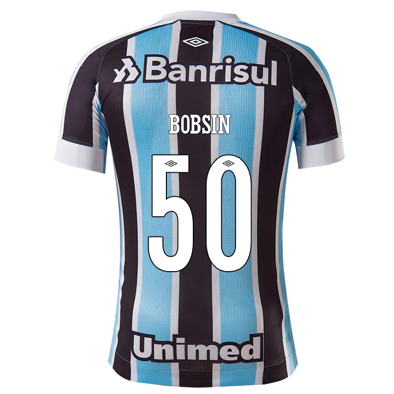Hombre Fútbol Camiseta Victor Bobsin #50 Azul Negro 1ª Equipación 2021/22 La Camisa Chile