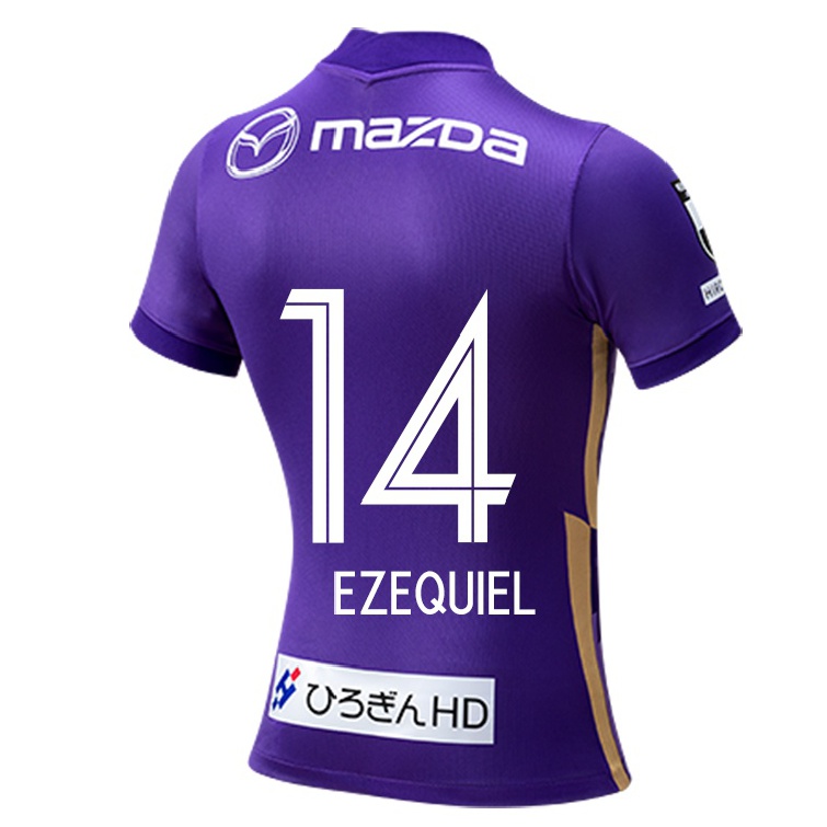 Hombre Fútbol Camiseta Ezequiel #14 Violeta 1ª Equipación 2021/22 La Camisa Chile