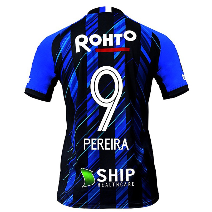 Hombre Fútbol Camiseta Leandro Pereira #9 Azul Negro 1ª Equipación 2021/22 La Camisa Chile