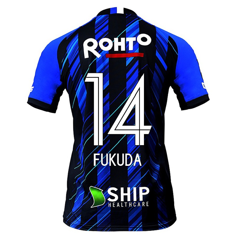 Hombre Fútbol Camiseta Yuya Fukuda #14 Azul Negro 1ª Equipación 2021/22 La Camisa Chile