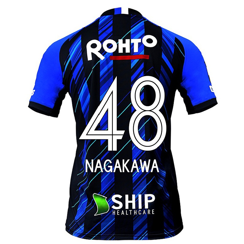 Hombre Fútbol Camiseta Kanta Nagakawa #48 Azul Negro 1ª Equipación 2021/22 La Camisa Chile
