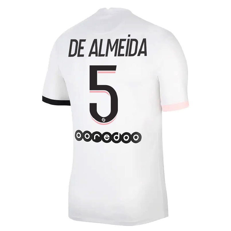 Hombre Fútbol Camiseta Elisa De Almeida #5 Blanco Rosa 2ª Equipación 2021/22 La Camisa Chile