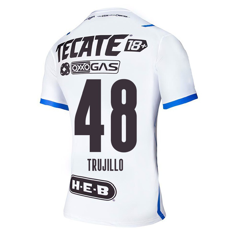 Hombre Fútbol Camiseta Roman Trujillo #48 Azul Blanco 2ª Equipación 2021/22 La Camisa Chile