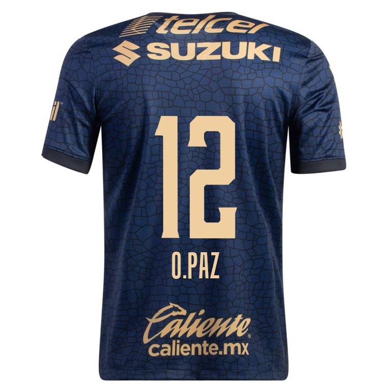 Hombre Fútbol Camiseta Octavio Paz #12 Azul Marino 2ª Equipación 2021/22 La Camisa Chile