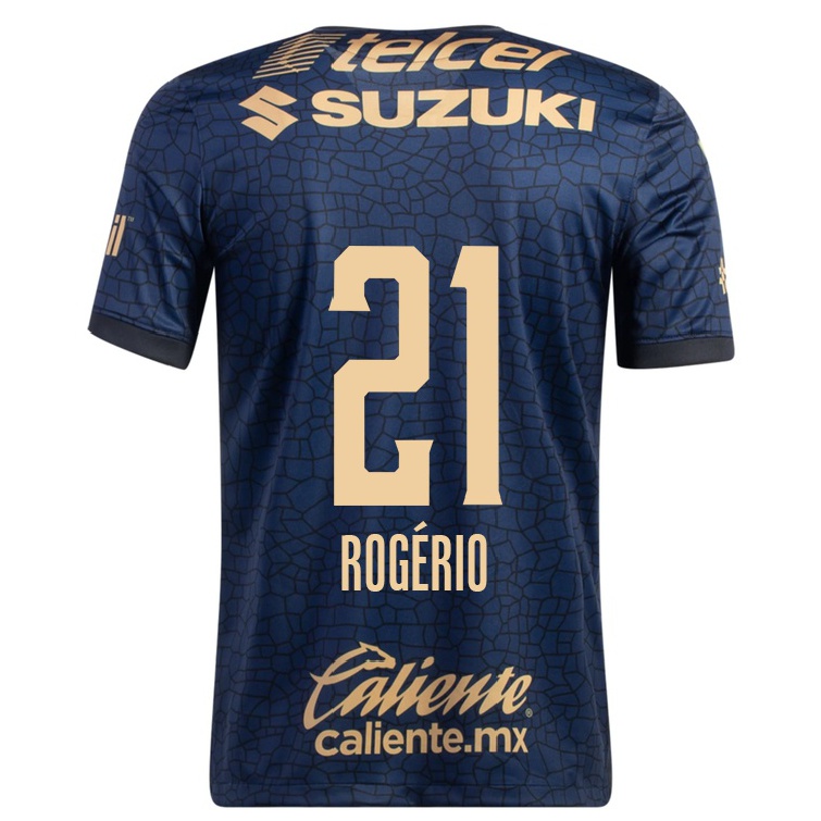 Hombre Fútbol Camiseta Rogerio #21 Azul Marino 2ª Equipación 2021/22 La Camisa Chile