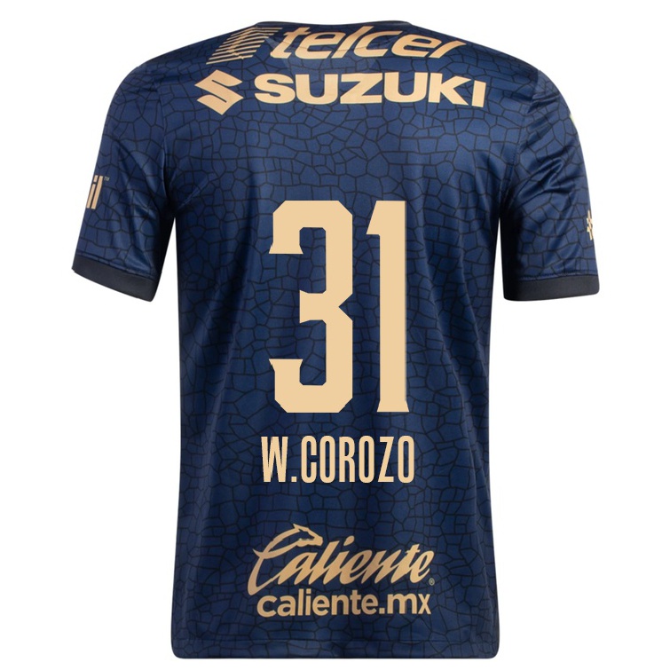 Hombre Fútbol Camiseta Washington Corozo #31 Azul Marino 2ª Equipación 2021/22 La Camisa Chile