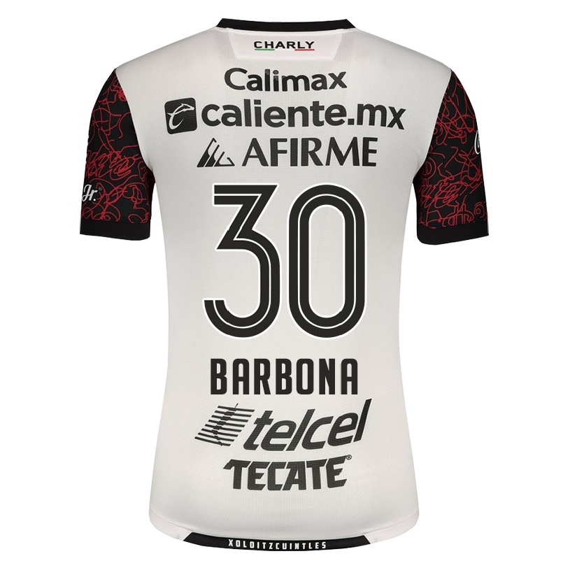 Hombre Fútbol Camiseta David Barbona #30 Blanco 2ª Equipación 2021/22 La Camisa Chile