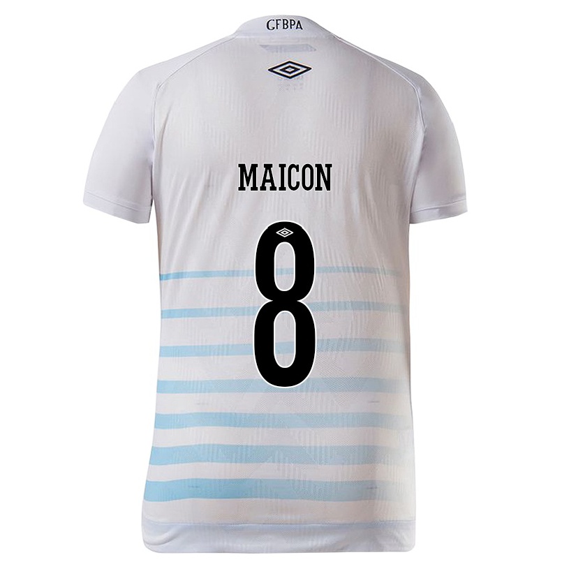 Hombre Fútbol Camiseta Maicon #8 Blanco Azul 2ª Equipación 2021/22 La Camisa Chile