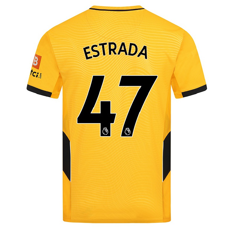 Hombre Fútbol Camiseta Pascal Juan Estrada #47 Amarillo 1ª Equipación 2021/22 La Camisa Chile