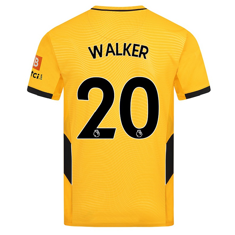 Hombre Fútbol Camiseta Lowri Walker #20 Amarillo 1ª Equipación 2021/22 La Camisa Chile