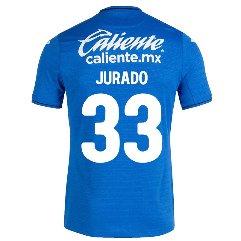 Hombre Fútbol Camiseta Sebastian Jurado #33 Azul Oscuro 1ª Equipación 2021/22 La Camisa Chile