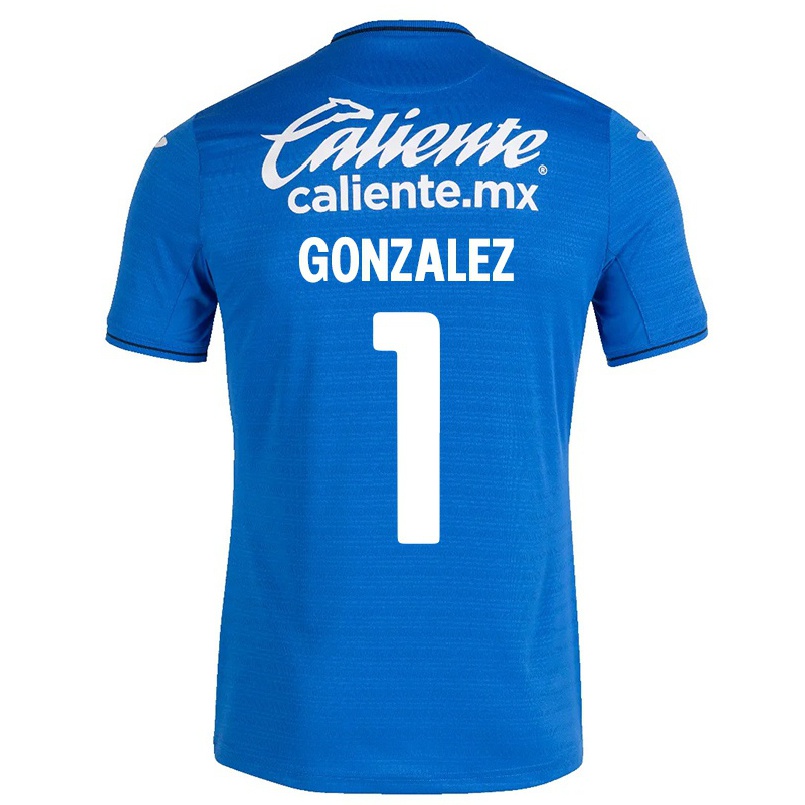 Hombre Fútbol Camiseta Itzayana Gonzalez #1 Azul Oscuro 1ª Equipación 2021/22 La Camisa Chile