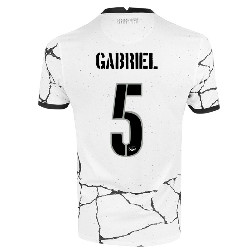 Hombre Fútbol Camiseta Gabriel #5 Blanco 1ª Equipación 2021/22 La Camisa Chile