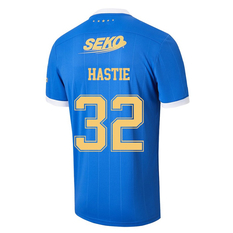 Hombre Fútbol Camiseta Jake Hastie #32 Azul 1ª Equipación 2021/22 La Camisa Chile