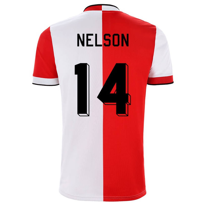 Hombre Fútbol Camiseta Reiss Nelson #14 Rojo Blanco 1ª Equipación 2021/22 La Camisa Chile