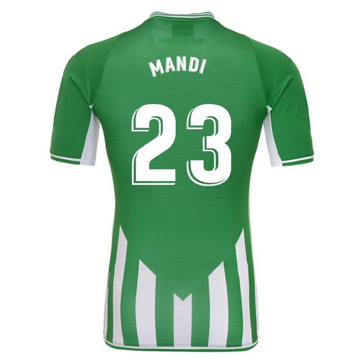 Hombre Fútbol Camiseta Aissa Mandi #23 Blanco Verde 1ª Equipación 2021/22 La Camisa Chile