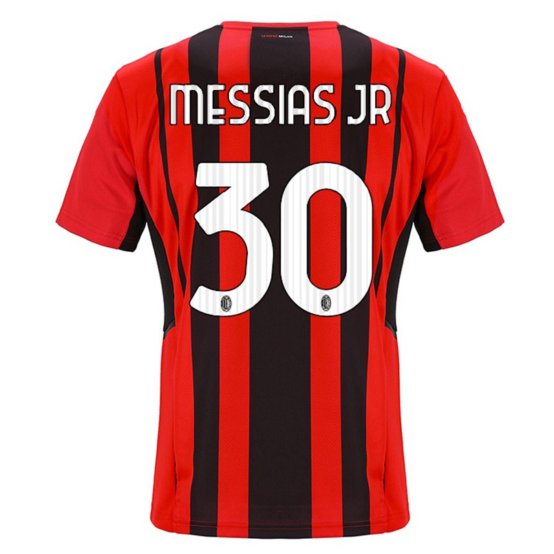 Hombre Fútbol Camiseta Junior Messias #30 Negro Rojo 1ª Equipación 2021/22 La Camisa Chile