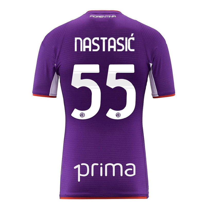 Hombre Fútbol Camiseta Matija Nastasic #55 Violeta 1ª Equipación 2021/22 La Camisa Chile