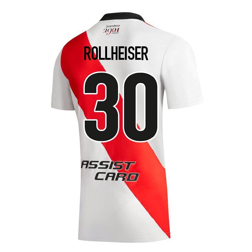 Hombre Fútbol Camiseta Benjamin Rollheiser #30 Blanco 1ª Equipación 2021/22 La Camisa Chile