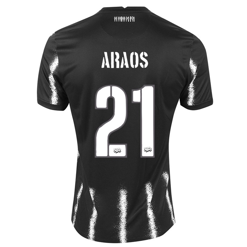 Hombre Fútbol Camiseta Angelo Araos #21 Negro 2ª Equipación 2021/22 La Camisa Chile