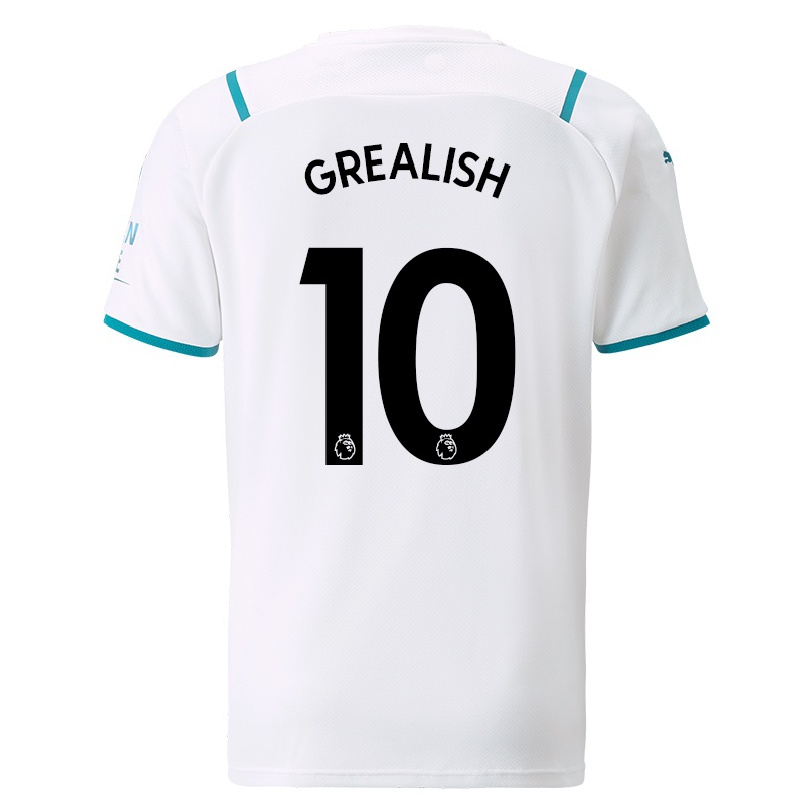 Hombre Fútbol Camiseta Jack Grealish #10 Blanco 2ª Equipación 2021/22 La Camisa Chile