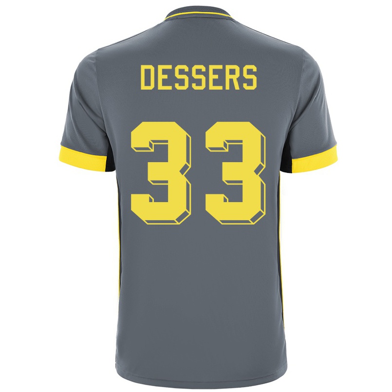 Hombre Fútbol Camiseta Cyriel Dessers #33 Gris Negro 2ª Equipación 2021/22 La Camisa Chile