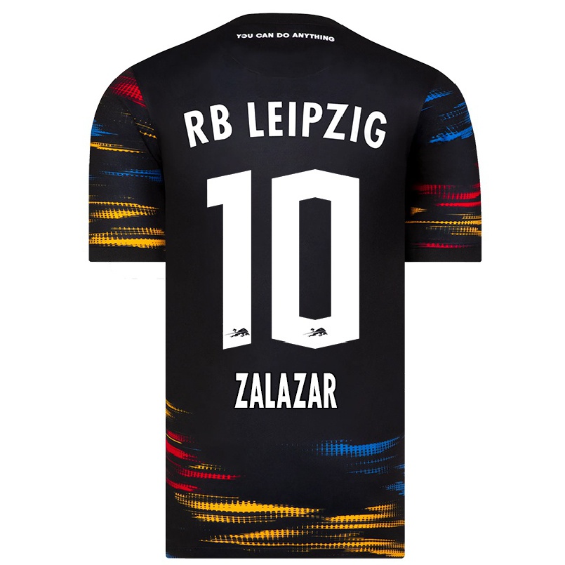 Hombre Fútbol Camiseta Rodrigo Zalazar #10 Negro Amarillo 2ª Equipación 2021/22 La Camisa Chile
