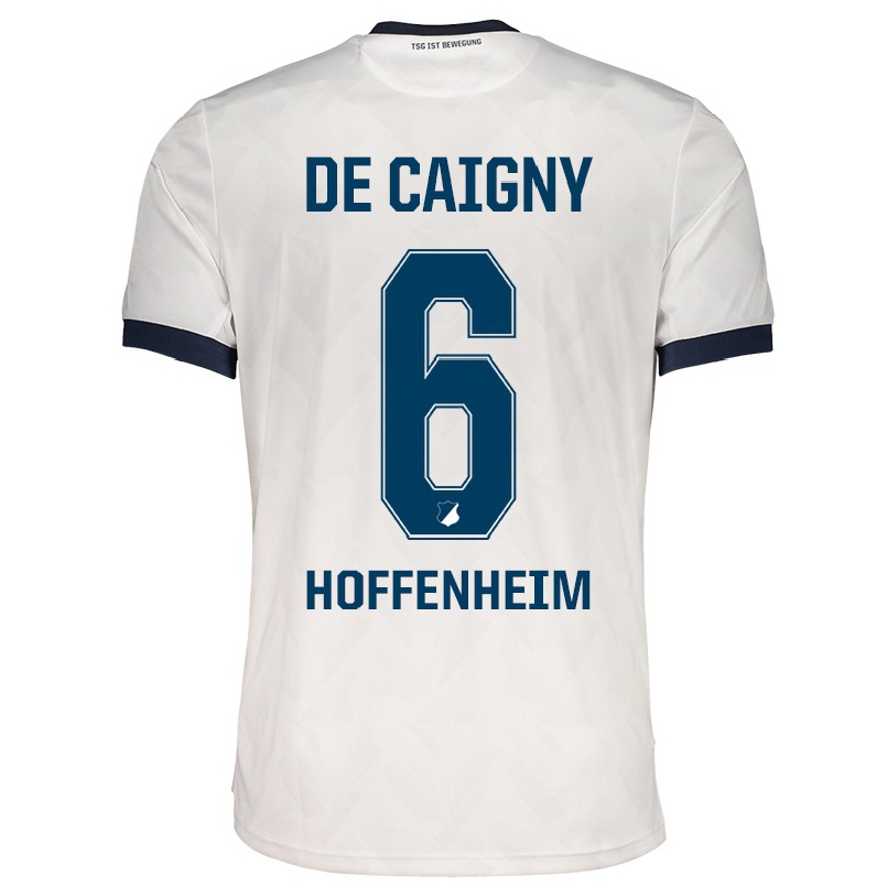 Hombre Fútbol Camiseta Tine De Caigny #6 Blanco 2ª Equipación 2021/22 La Camisa Chile