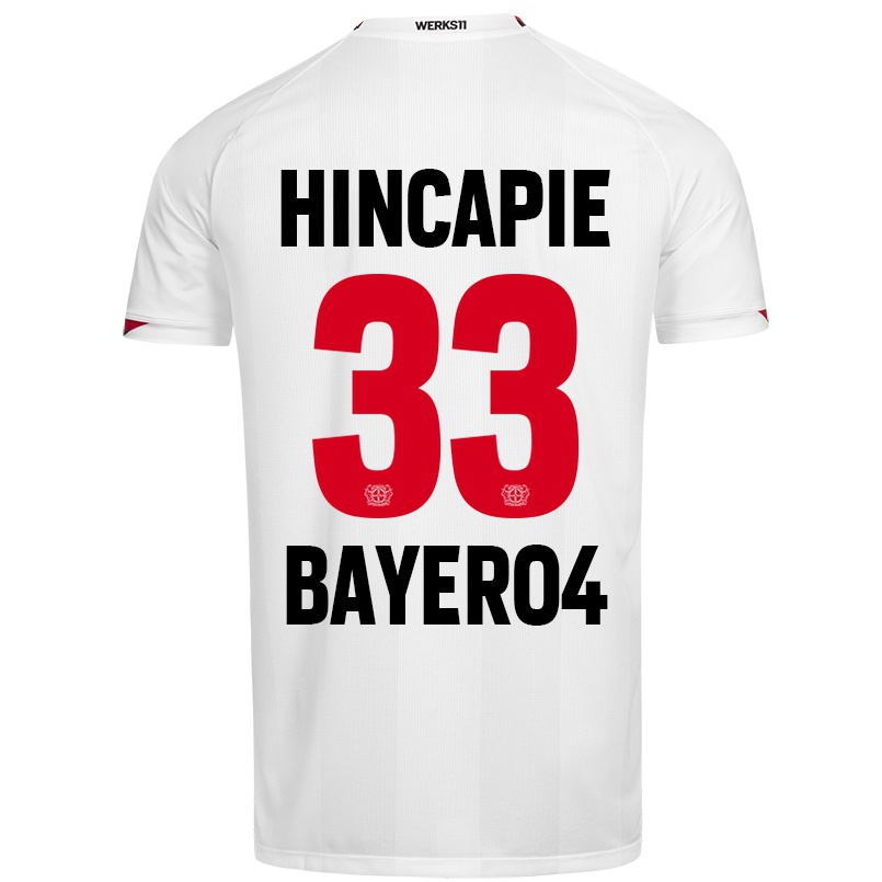 Hombre Fútbol Camiseta Piero Hincapie #33 Blanco 2ª Equipación 2021/22 La Camisa Chile