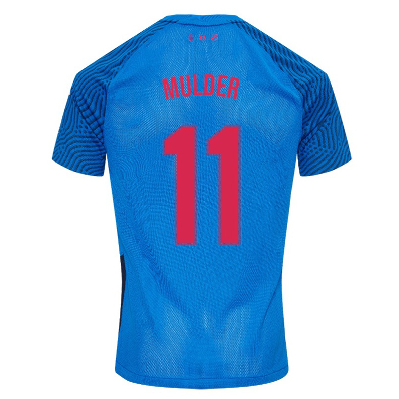 Hombre Fútbol Camiseta Wendy Mulder #11 Cielo Azul 2ª Equipación 2021/22 La Camisa Chile
